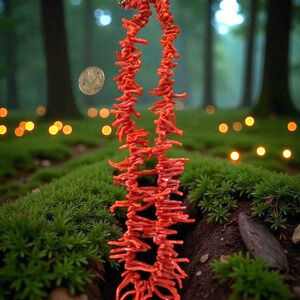 One of a Kind Ocean Treasure Salmon Branch Coral Vintage Festoon Estate Necklace